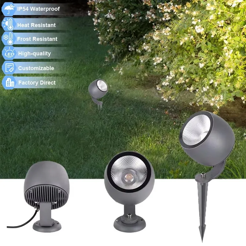 Outdoor LED Garden Light, White IP65 Waterproof Aluminum Landscape Lighting for Garden Parks Wired