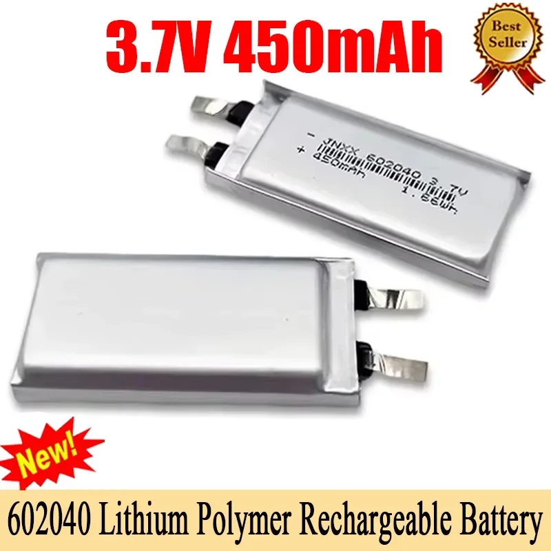 602040 Li Po Battery 3.7V Lithium Batteries 450mAh Lipo Rechargeable Cell for Smart Wearable Walkie Talkie GPS PSP Game Console