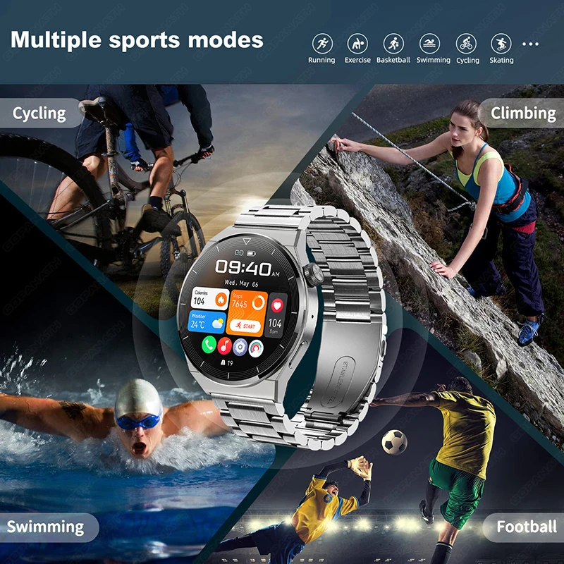 2023 Nieuwe Horloge Gt3 Pro Smart Watch Mannen Nfc Waterdichte Sport Fitness Tracker Bluetooth Call Smartwatch Man Voor Huawei Android