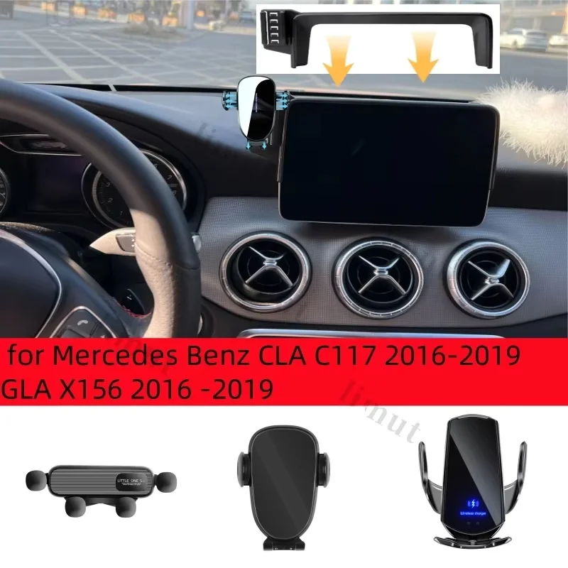 

8-inch Navigation Car Phone Holder Screen Mount for Mercedes Benz CLA C117 2016-2019 GLA X156 2016 -2019 Wireless Charging Stand