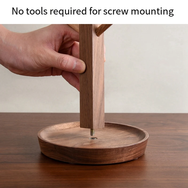 ABDJ-porte-tasse en bois, tasse à café à 6 crochets et porte-tasse à thé, rangement de cuisine avec Base Stable