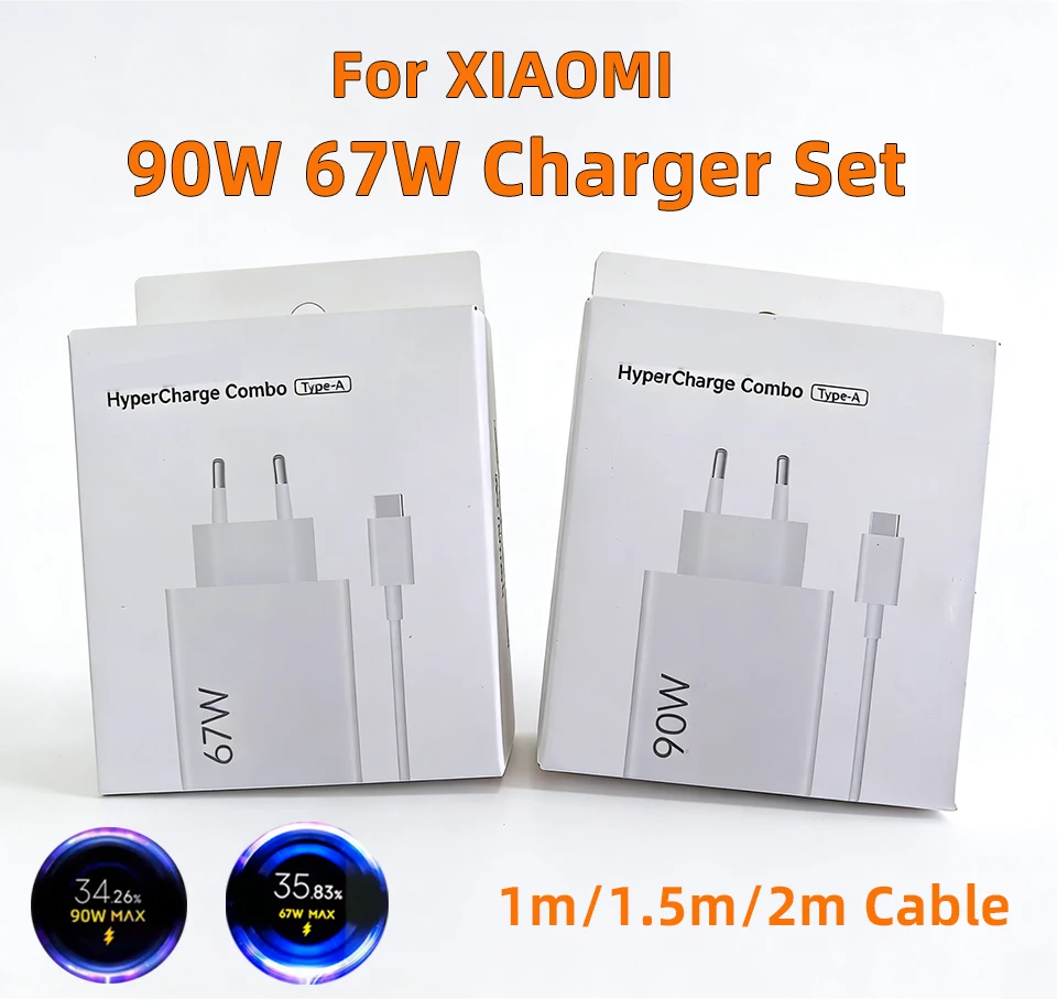 

Зарядное устройство для Xiaomi 90W 67W, сверхбыстрая турбо-зарядка, адаптер для Mi 15T, 14, 13 Ultra, 13T, Pad 6, Redmi Note 12, 11, Poco F8, F7
