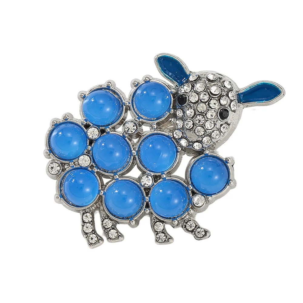 Adorable Sheep Brooches For Women Unisex Pearl Riding Rocking Horse Lamb Goat Animal New Year Party Casual Brooch Pins