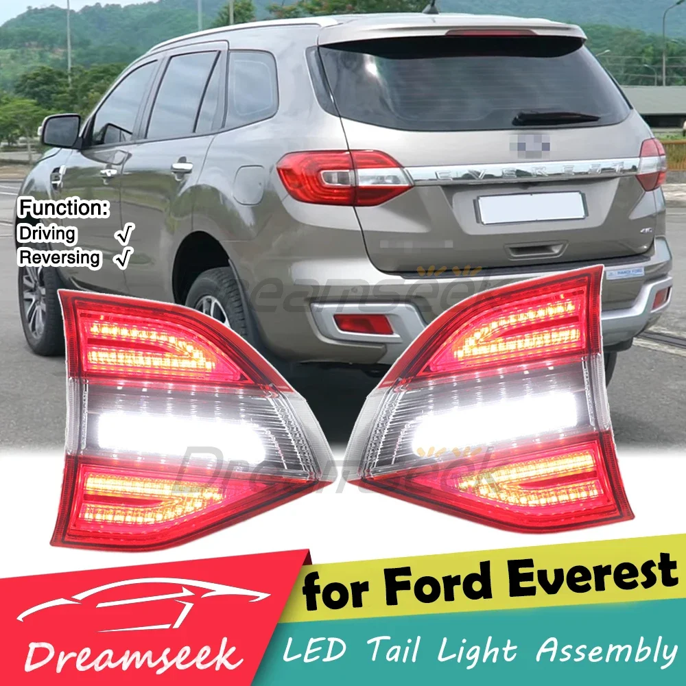 LED Tail Light Assembly for Ford Everest 2015 2016 2017 2018 2019 2020 2021 2022 2023 Rear Lamp Driving Reversing Light Red Lens
