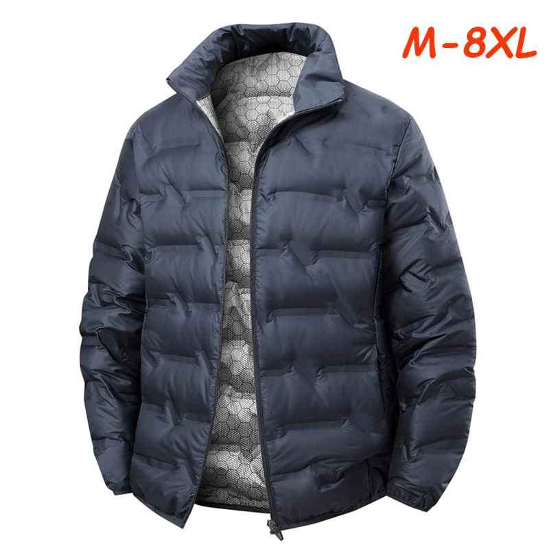 Men Winter New White Duck Down Jacket Warm Thick Stand Collar Windproof Puffer Jacket High Quality Waterproof Jacket Male 8XL