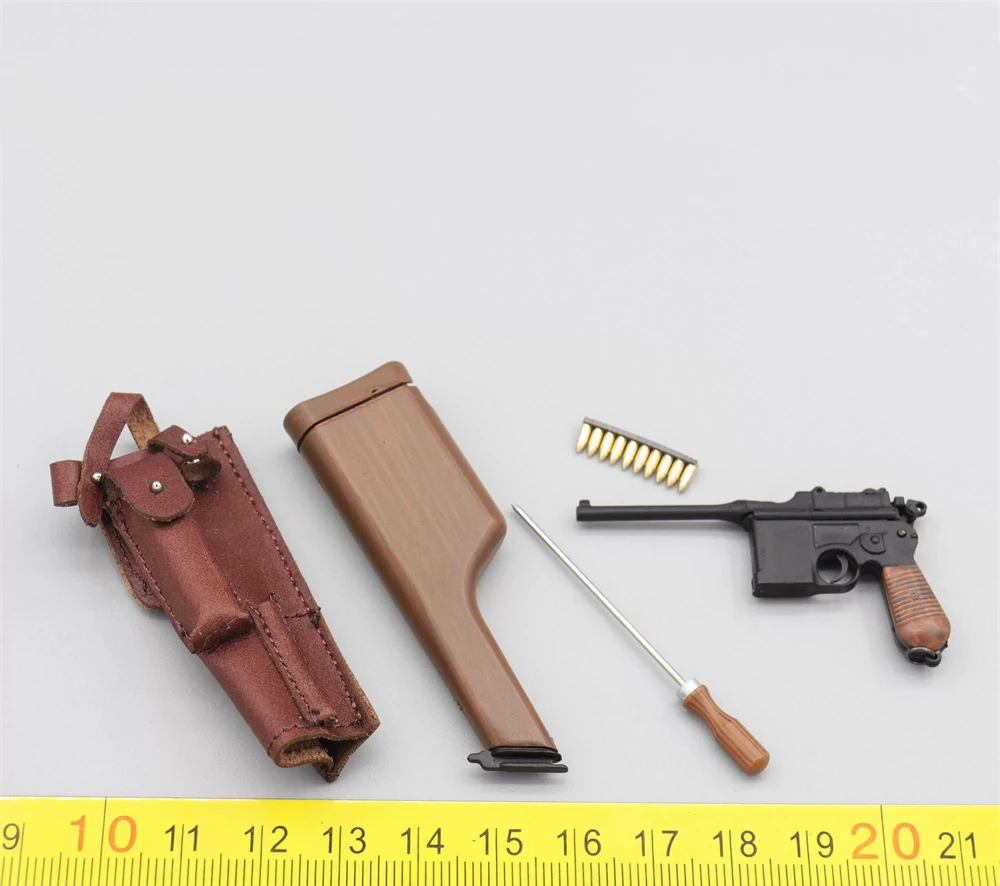 

1/6th For Sale DID D11015 Soldier Doll The Secondary Weapons Mao Se C96 with Holster Bags Bullet-proof Vest For 12" Doll Figure