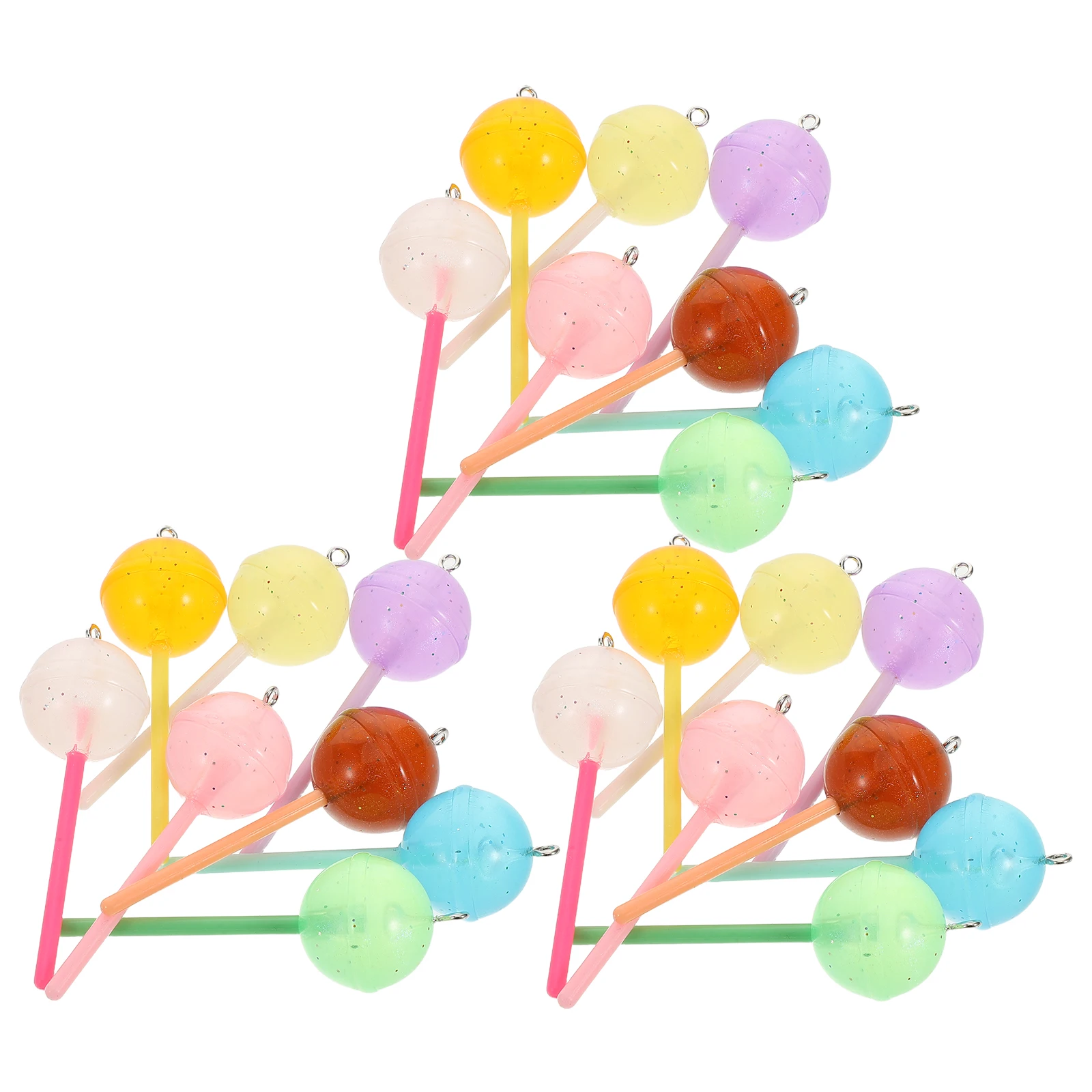 

24 Pcs Lollipop Charm Acrylic Candy Decorative Earrings Keychain Glow in Dark DIY Jewelry Accessories for Women