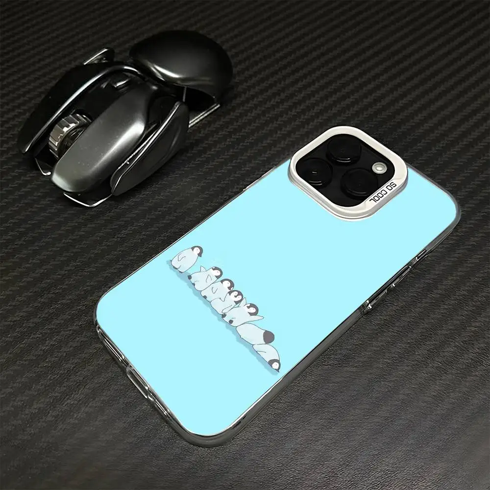 Coque de téléphone pingouin Animal pour iPhone 16,15,14,13,12,11,Mini,Pro,MAX, blanc mat, antichoc