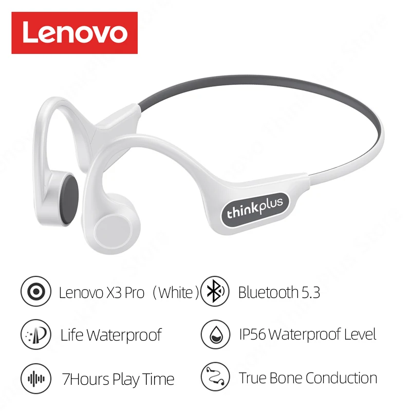 Lenovo Knochenleitungskopfhörer X3 Pro Bluetooth Hifi Ohrbügel Wireless Headset mit Mikrofon Wasserdichter Ohrhörer 4