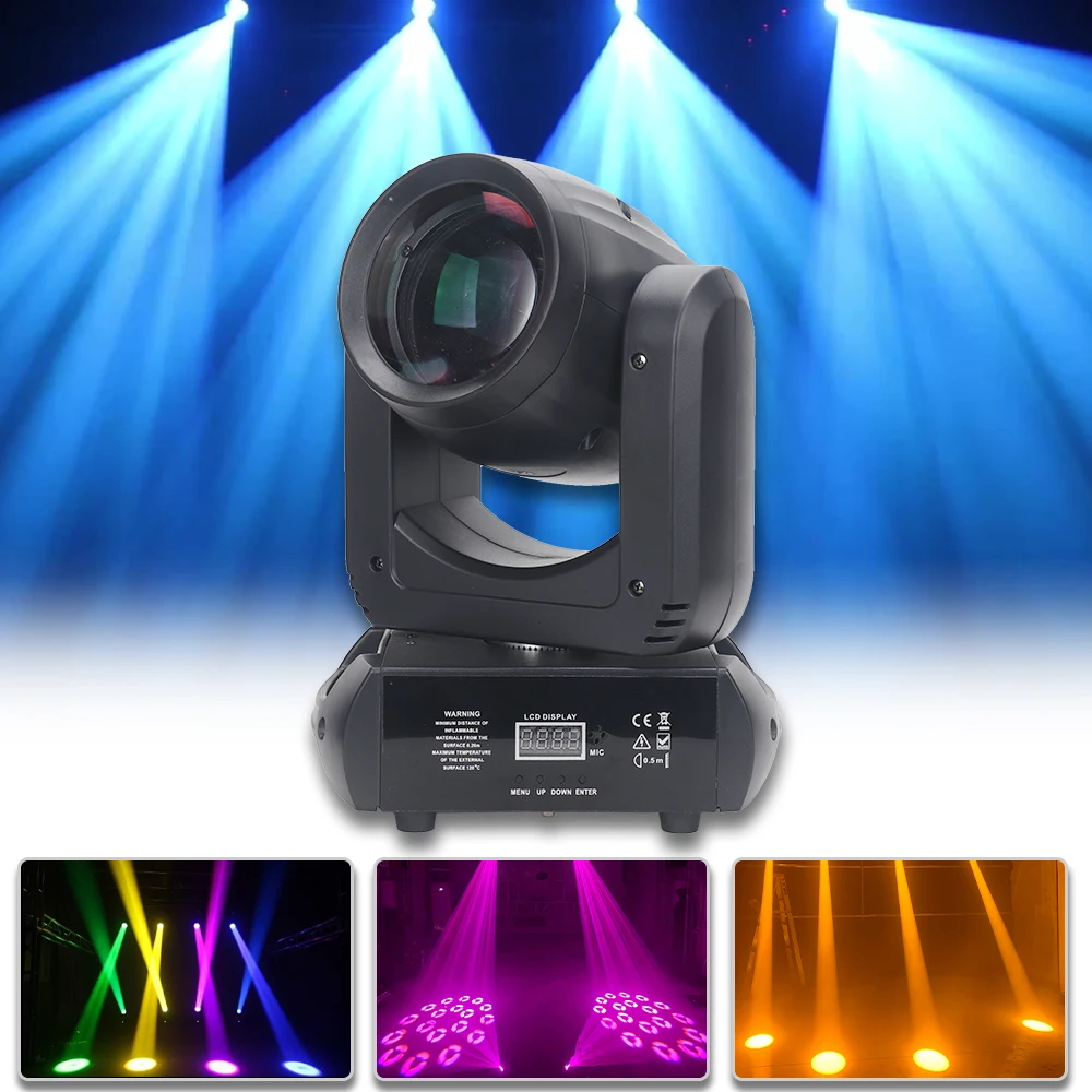 YUER Mini Led 150w Beam Spot Stage Lighting Moving Head Dmx512 Voice Control 18 Prims Home Party Wedding Decoration Bar Disco Dj