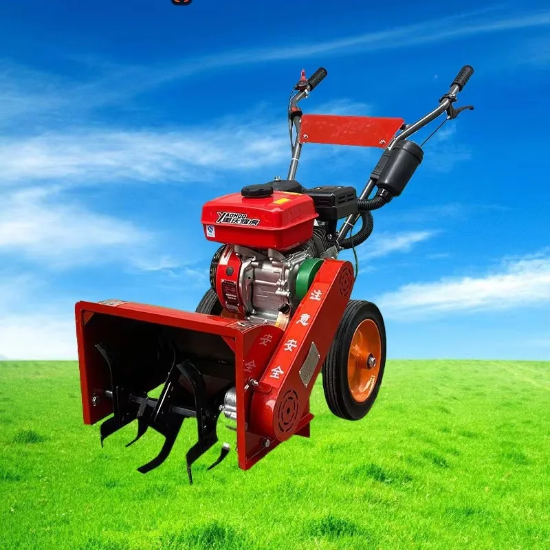 Miniature power tiller Diesel gasoline power lawn mower Rotary micro power lawn mower