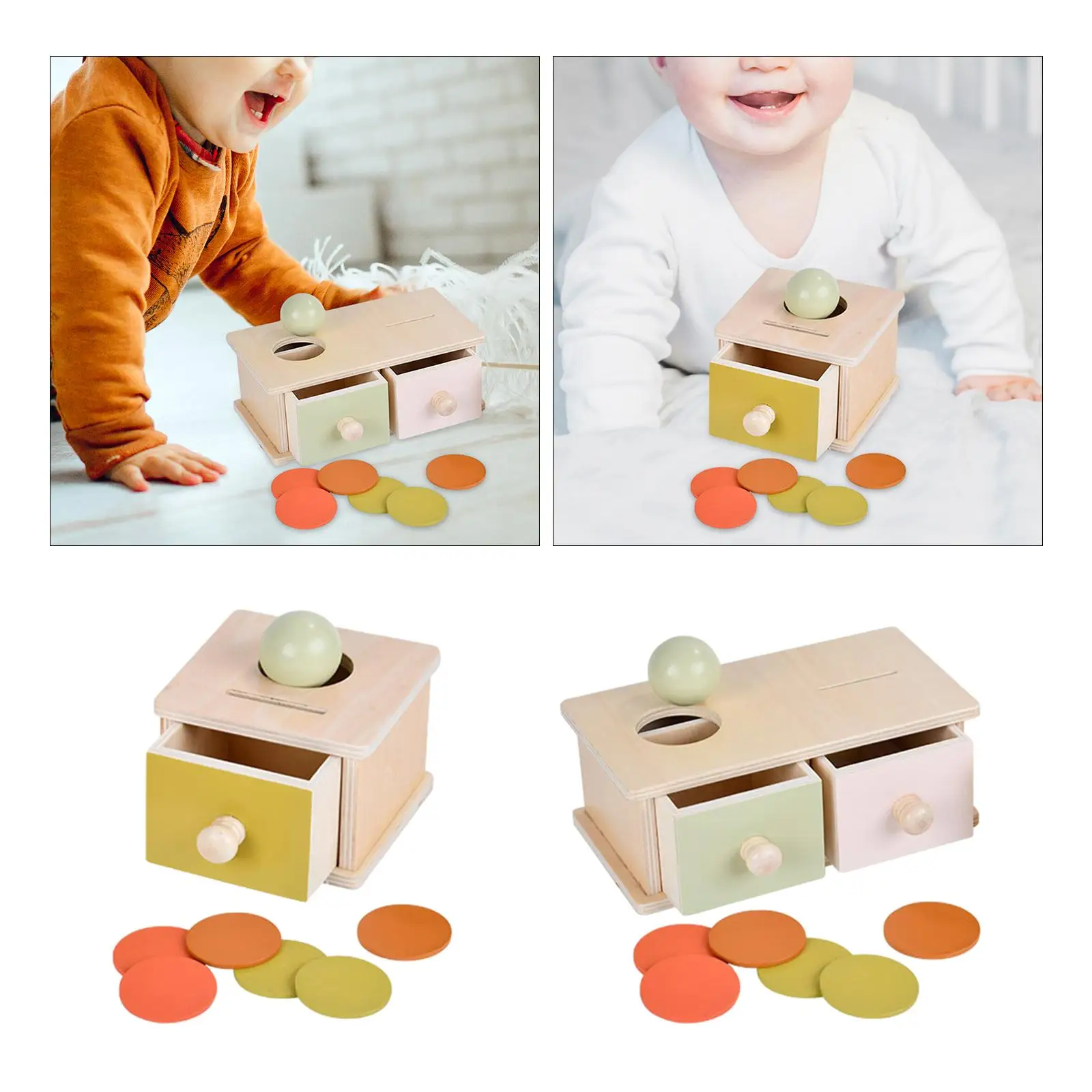 Caja de caída de bolas, regalos del Día de San Valentín para niños, juguete cognitivo de Color, objeto de aprendizaje temprano, caja de permanencia, juguetes Montessori para niño