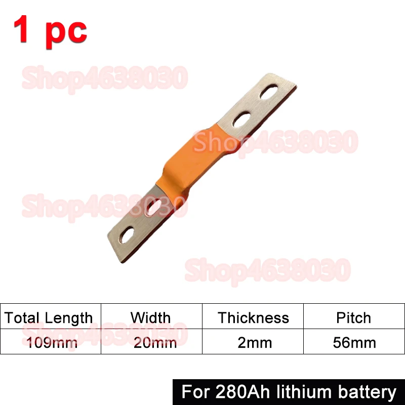 230 Ah 280 Ah 300 Ah 12 V Sammelschiene Lifepo4-Batterie, flexibler Kupferanschluss, 56 mm, 74 mm, für Lifepo4-Batterie, Verwendung 1/2/3/4/8 Stück
