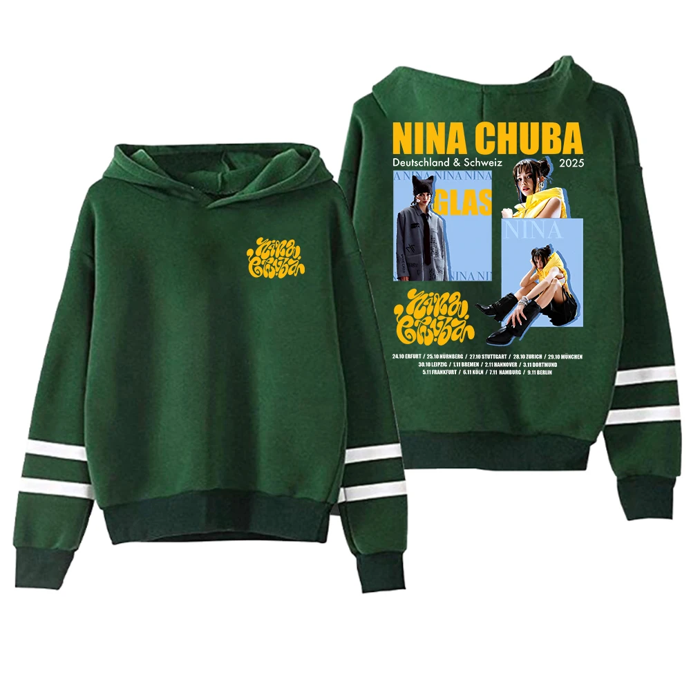 GF نينا تشوبا هوديي جرافيك عتيق 2025 جولة الساحة بدون جيوب قضبان متوازية كم ملابس الشارع الشهير الرجال النساء مقنعين البلوز