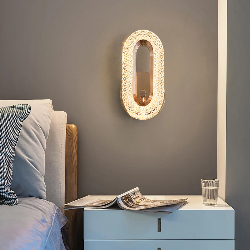Crystal LED wall lamp modern Nordic wall light sconces indoor lighting home decor for living room bedroom bedside light fixture