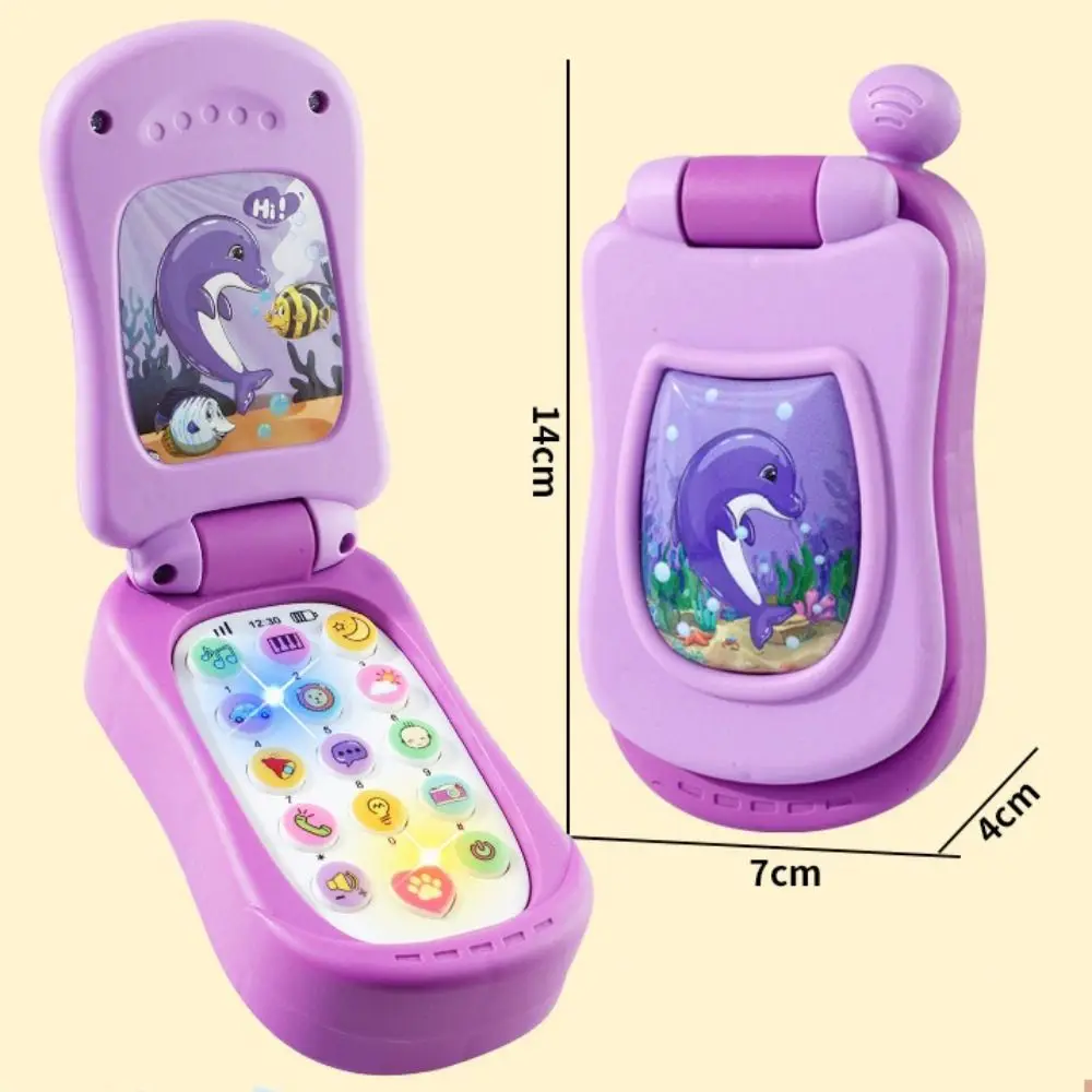 Couverture rabattable Simulation téléphone à rabat jouets musicaux jouet vocal musique téléphone jouet téléphones électroniques conception sûre jouet d'éducation précoce