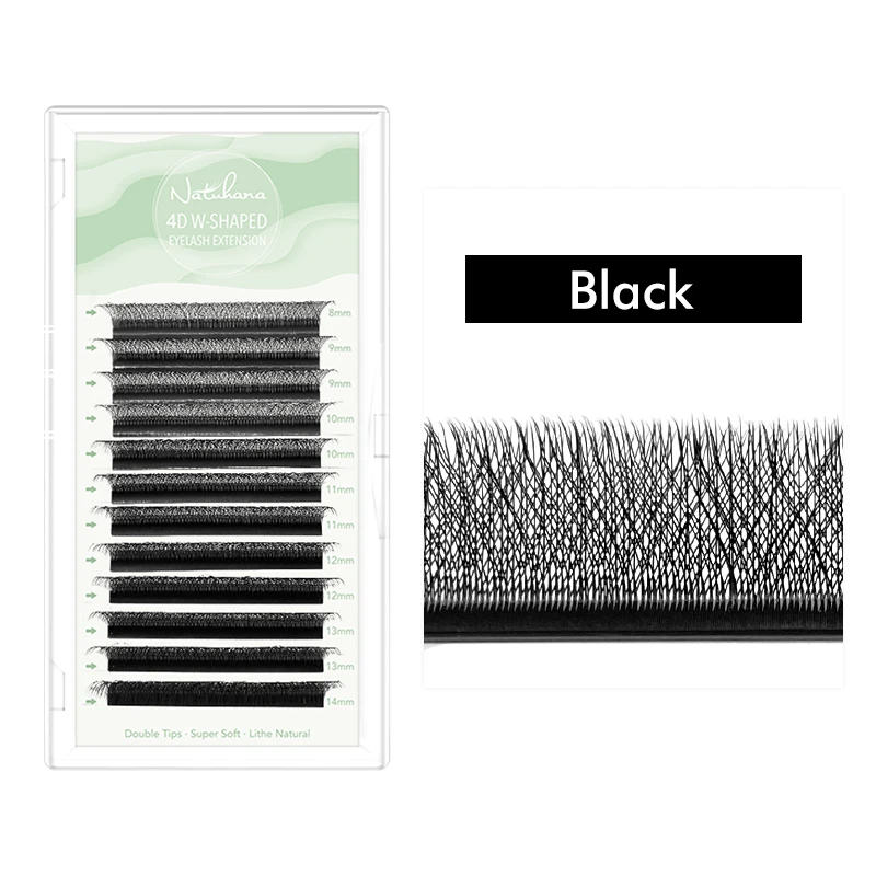 NATUHANA 3D W Shape False Eyelashes, Brown