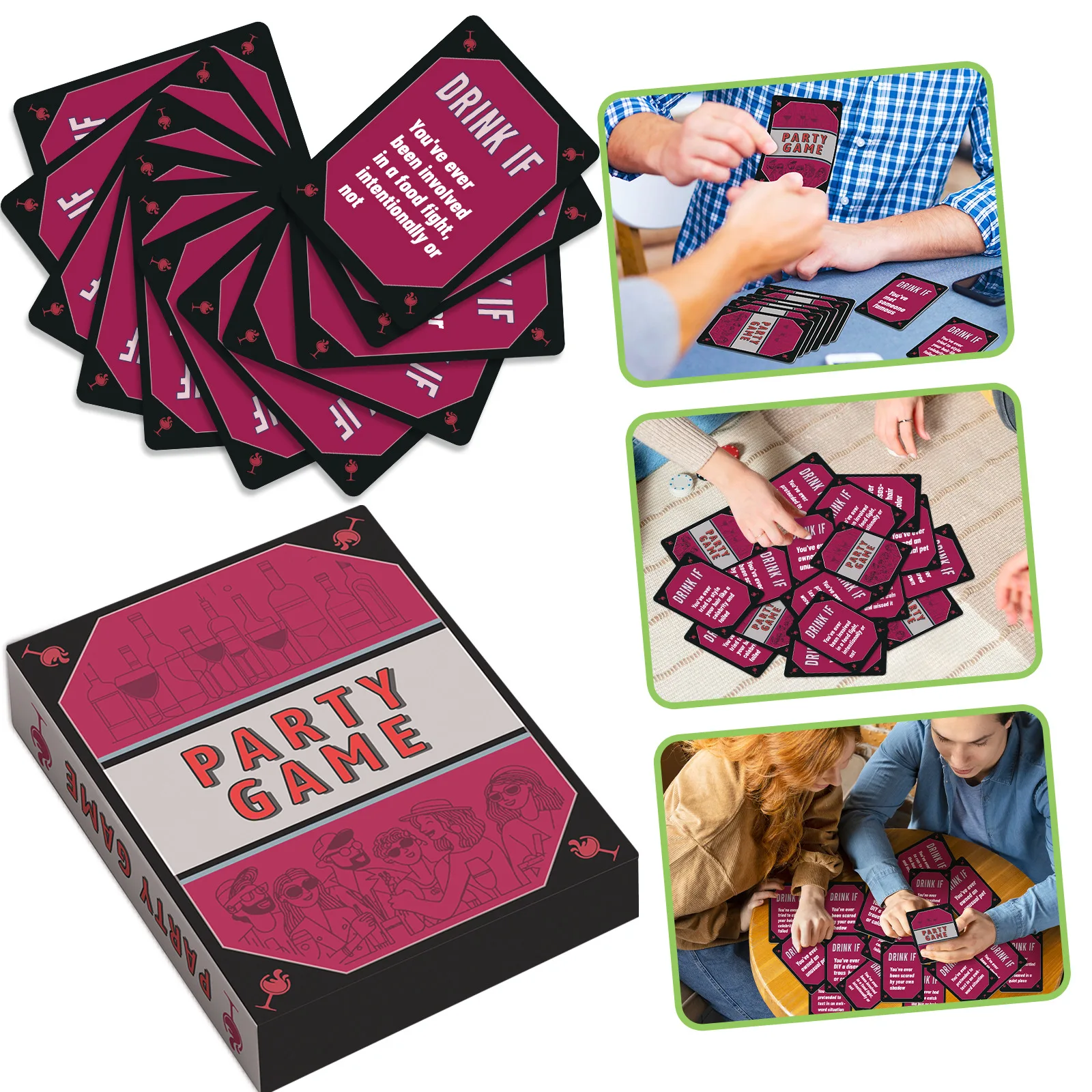 Playing Cards Tabletop English Fun Cards For Multiple Players 50x Board Game With Challenges & Hilarious Questions For Camping