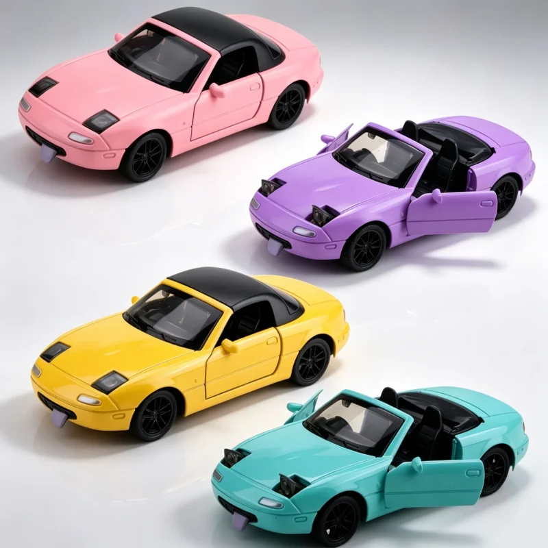 1:36 Scale MX-5 Miata Alloy Toy Car, Whirlwind Alloy Car Model, Can Pop Out Headlights, Can Remove Roof, Can Open Doors, Boy's C