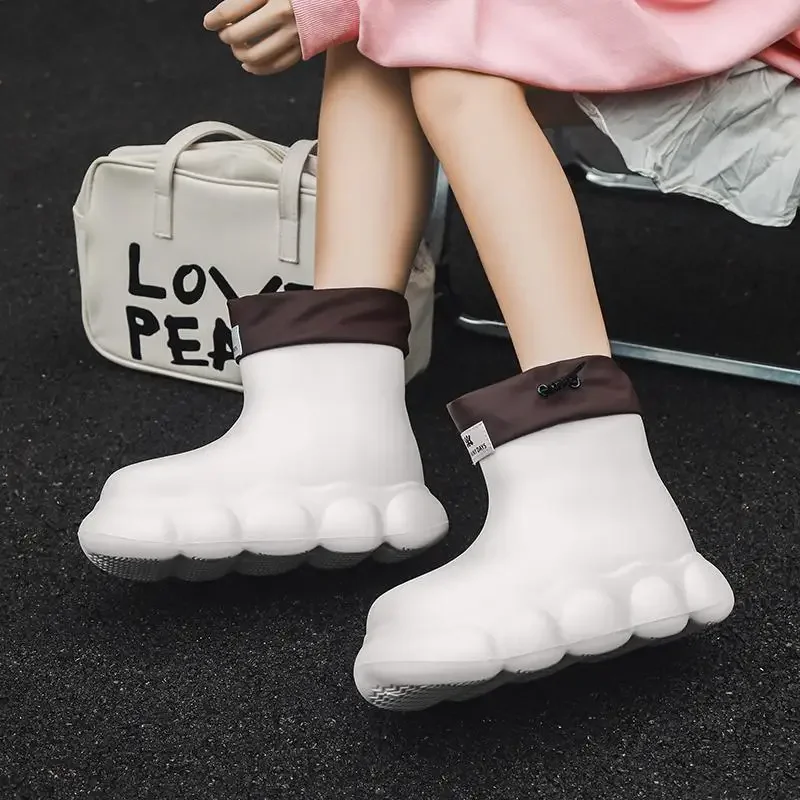 

Rain Boots Women's Low-Cut Non-Slip Fashion Kitchen Women's Rain Boots Short Tube Stylish Water Shoes Tendon Bottom Grinding