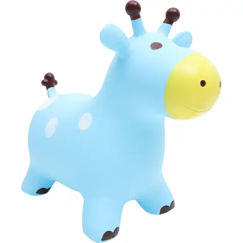 Inflatable Jumping Horse Enlarged Thickened Sky-Blue Bouncing Mount Educational Kids Jumping Horse Outdoor Fun Game