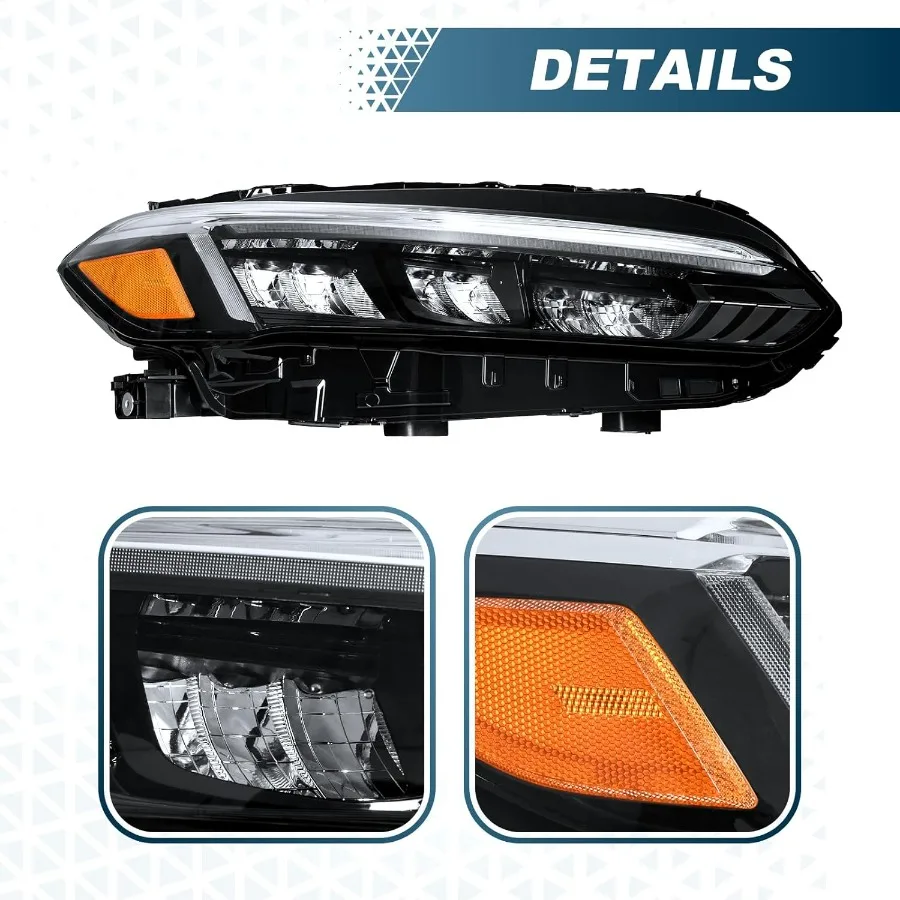 مجموعة المصابيح الأمامية LED مصممة لموديلات Honda Civic Sport and Touring لعام 20222023 الجيل 11th المتوافقة مع رقم الجزء OEM