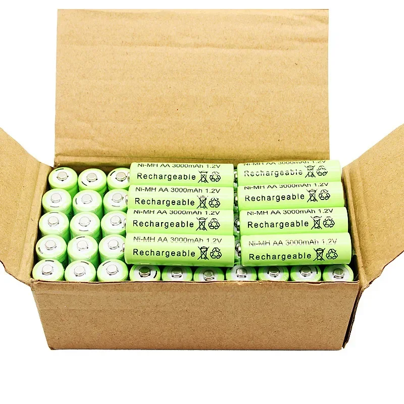 1.2V AA 3000mAh NiMH 1.2V Rechargeable Batteries Green Battery Garden Solar Lamp LED Flashlight Lantern Lamp Torch