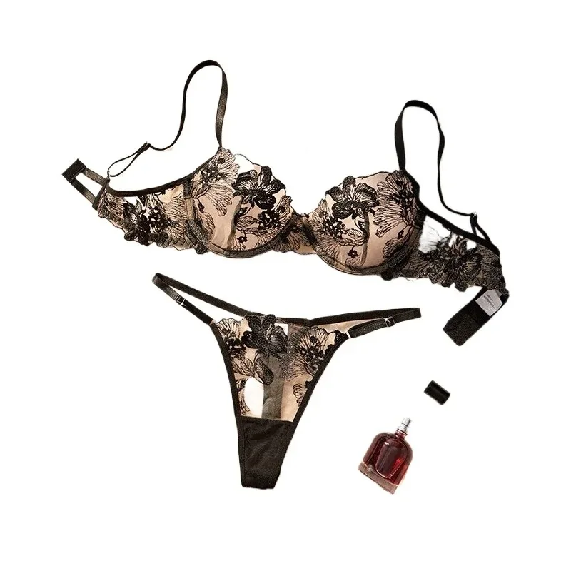 Tornova malha floral sexy lingerie calcinha modelo fino bordado transparente interessante renda erótica encantadora roupa interior adulto terno
