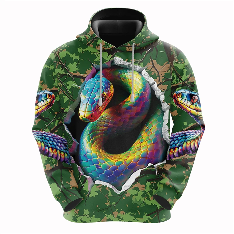 Snake Pattern Hoodies 3D Print Men Women Hooded Sweatshirts Personalized Fashion Harajuku Streetwear Oversized Kids Tracksuit