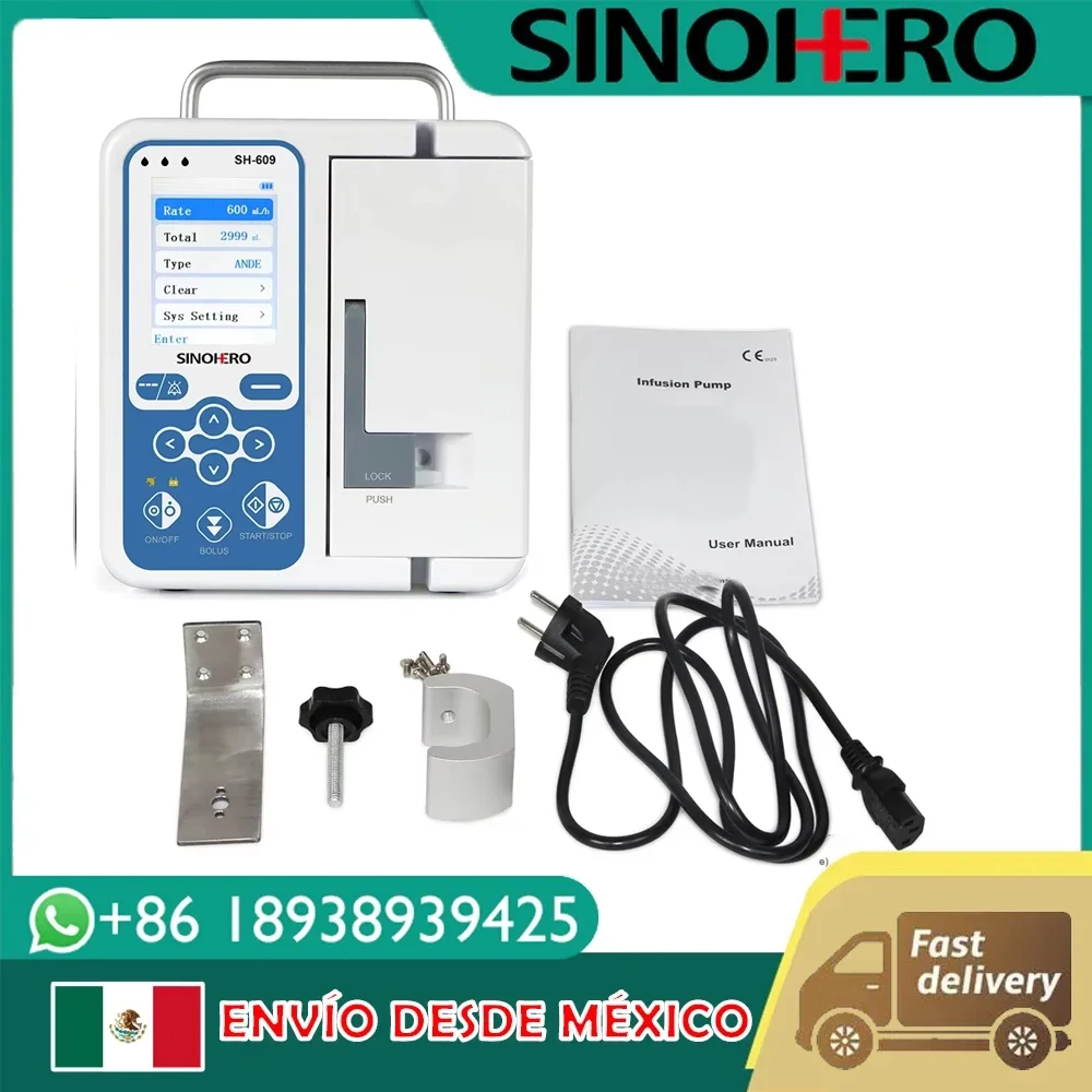 SINOHERO SH-609 Portable Smart Infusion Pump Real-time Alarm Large 3.5\