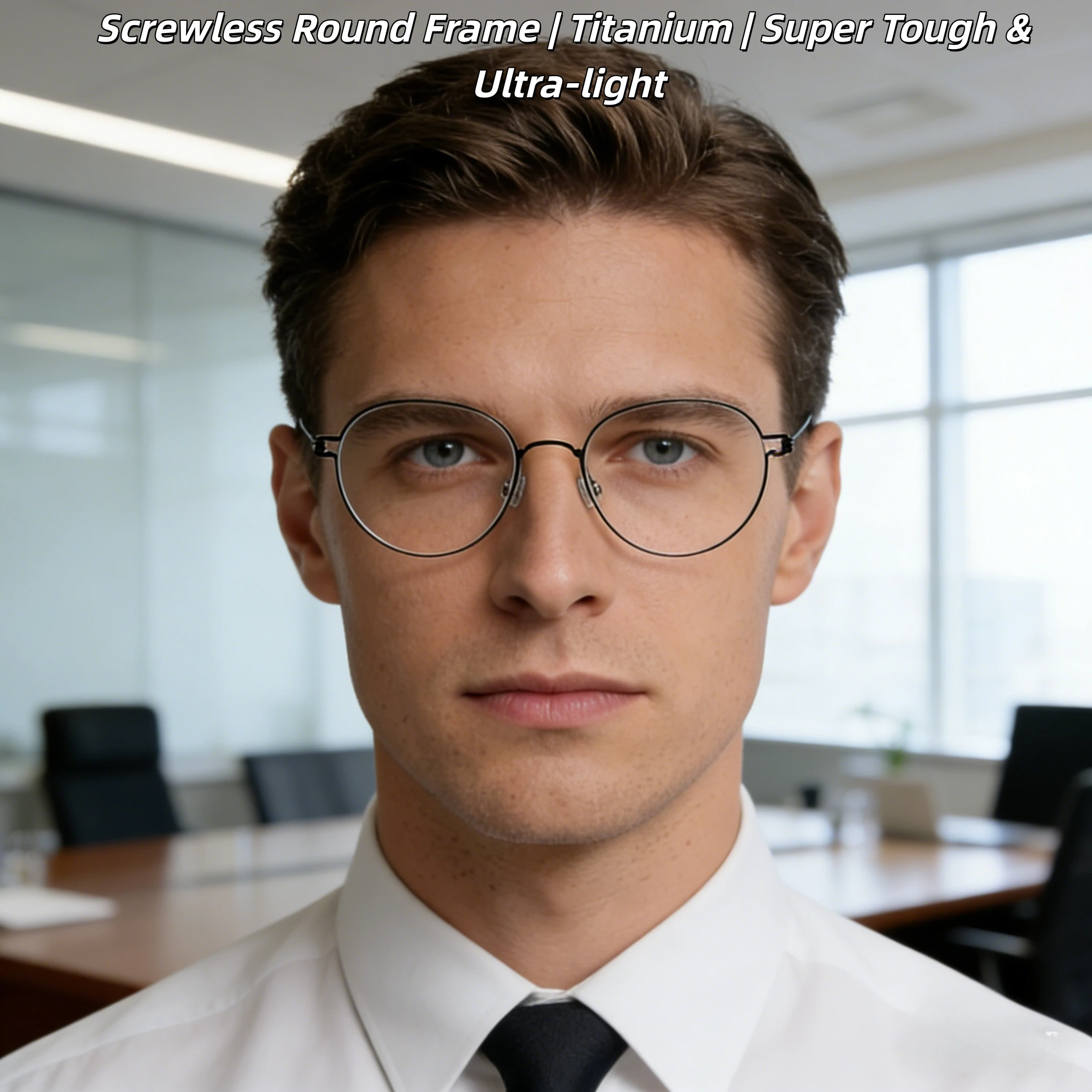 

Danish Minimalist Sylvi Round Titanium Glasses Screwless Lightweight Unisex Fashion Frame Fit Prescription Lenses