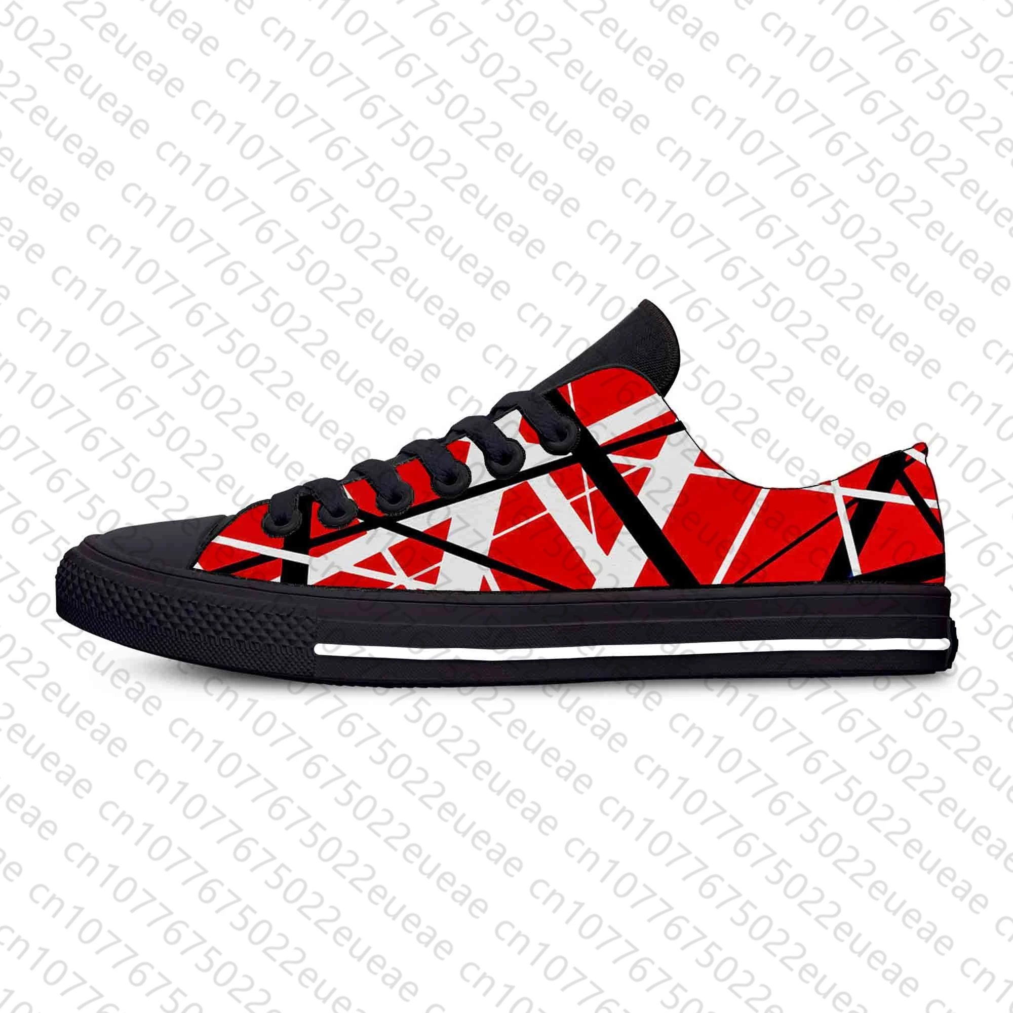 Hot EVH 5150 Stripes Guitar Metal Rock Music Band Casual Cloth Shoes Low Top Comfortable Breathable 3D Print Men Women Sneakers