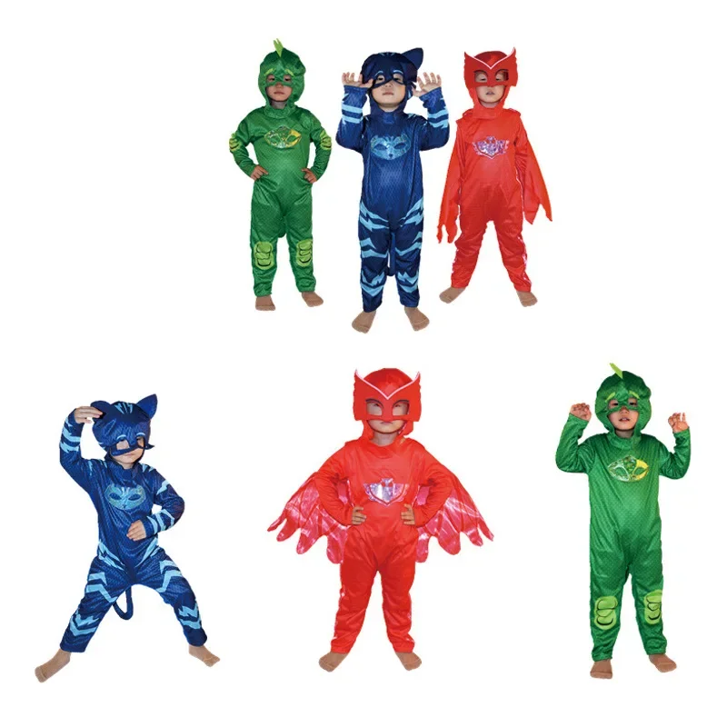 Blue pajama boy and girl cat dog boy Anime hero costume with mask cosplay child Halloween birthday party kids gift