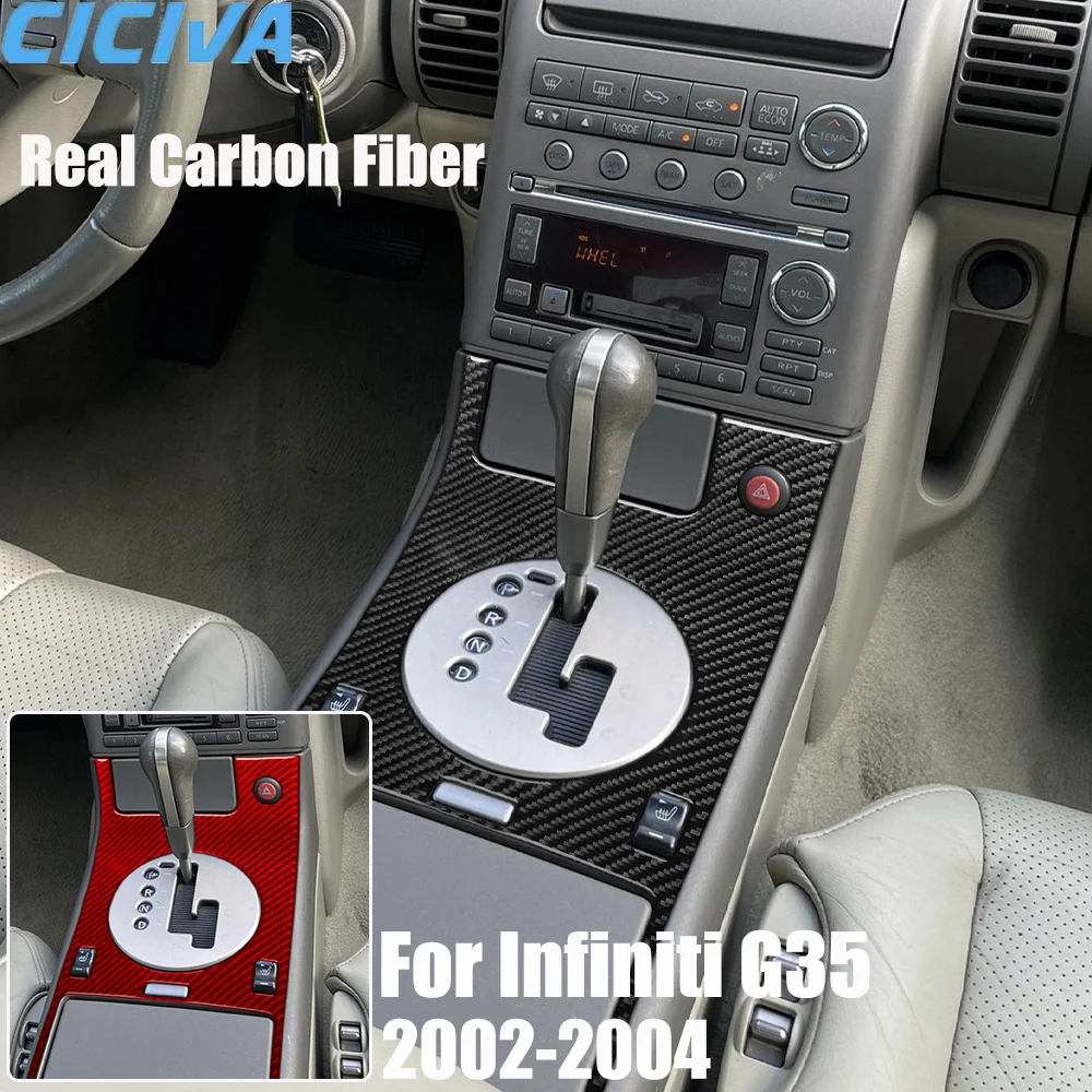 

Настоящее углеродное волокно, автомобильные аксессуары, объемная декоративная накладка для переключения передач, мягкая наклейка для Infiniti G35 V35 2002 2003 2004