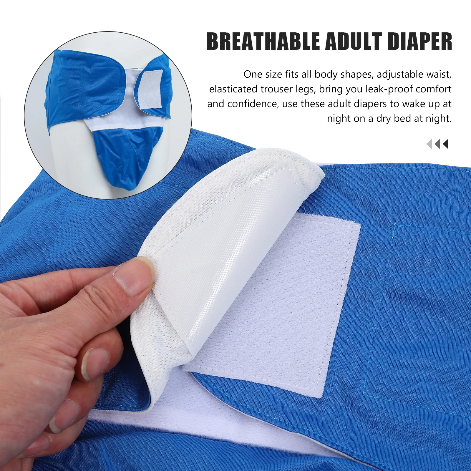 

Breathable Adult Diapers Reusable Leak Proof Washable Blue For Elderly Patients Comfortable Incontinence Cloth Diaper Pants