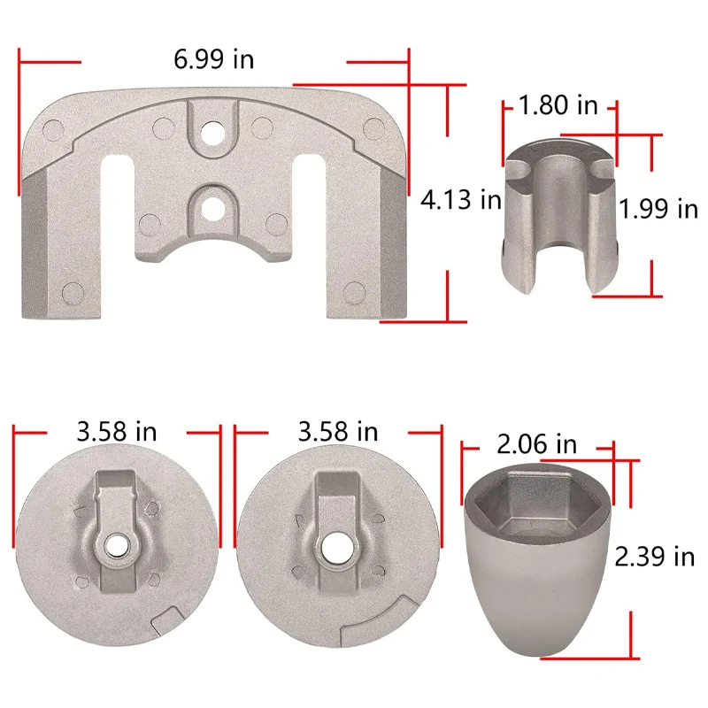 Complete Aluminum Anode Kit Compatible with 2004+ Mercruiser Bravo 3 III Drives Sterndrives Replace for CMBRAVO3KITA, 888761Q02