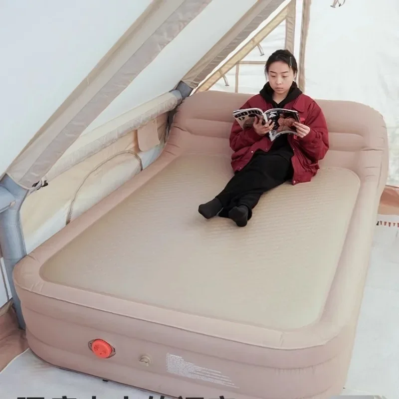 

Outdoor Camping Tent Elastic Air Mattress Three People Backrest Automatic Inflation Air Mattresses Folding Camp Sleeping Gears