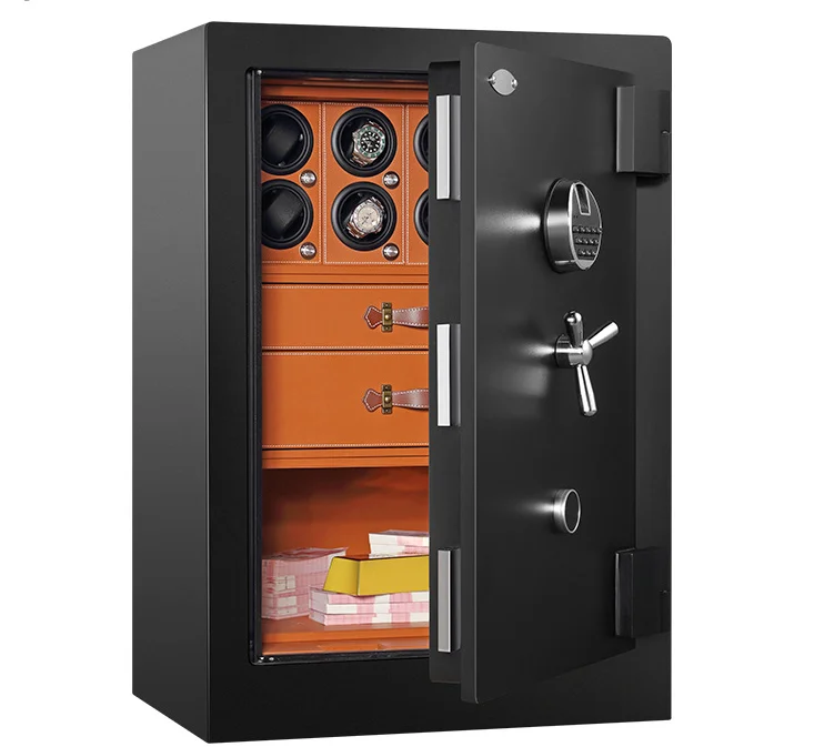 Customized New Luxury Wardrobe Smart Fingerprint Lock Safe Automatic Watch Winder Box Anti Theft Drawer Safe 6 8 12 20 Slots