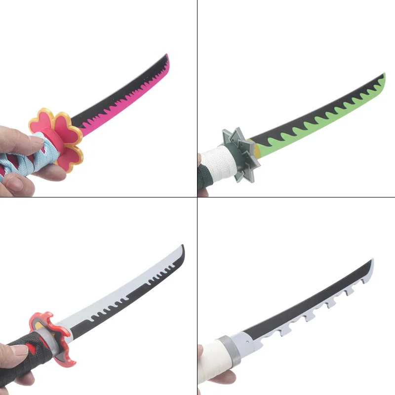 Anime Cosplay Katana 43cm/16.9in Rekwizyty do kostiumów świątecznych Shinobu biały Kyoujurou Giyuu Plastikowy miecz-zabawka z oryginalnym wzorem