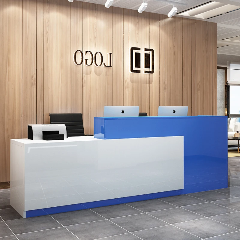 

Modern Bar Reception Desks Luxury Beauty Shop Hotel Restaurant Display Executive Reception Desks Long Bureau Trendy Furniture