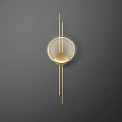 Copper LED Wall Lamp Bedside Foyer Aisle Corridor Atmosphere Lighting Sconce 3 Color Temperature Dimming Drop Shipping