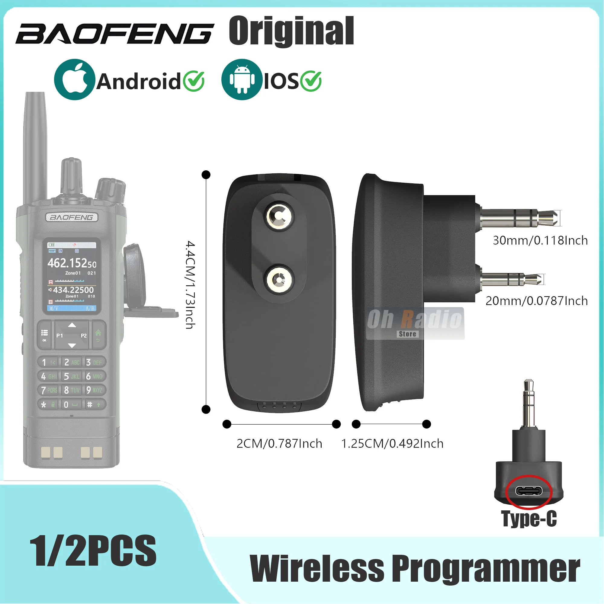 Baofeng Radio Wireless Programmer Phone Programming Walkie Talkie Frequency Writer Search Repeaters Programming Cable DM-32 UV5R