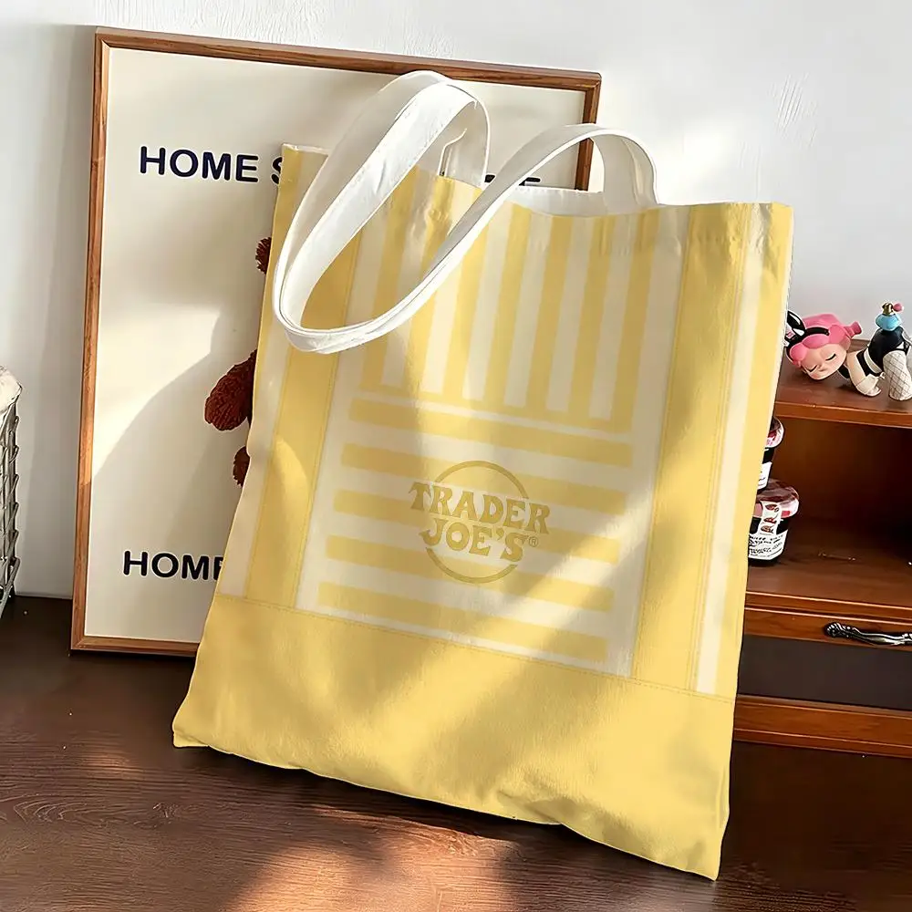 Pastel TJ Striped Storage Bags Canvas bags are suitable for going to class, shopping, gifts, and commuting