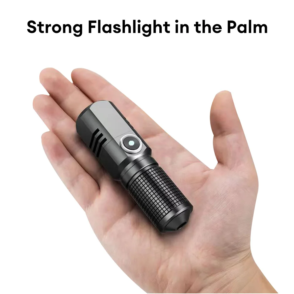 Super Lumineux MINI XHP50 LED lampe de Poche USB Torche Rechargeable Zoom P￪che Lanterne Puissant 3 Mode D\'￩clairage Camping Lampe