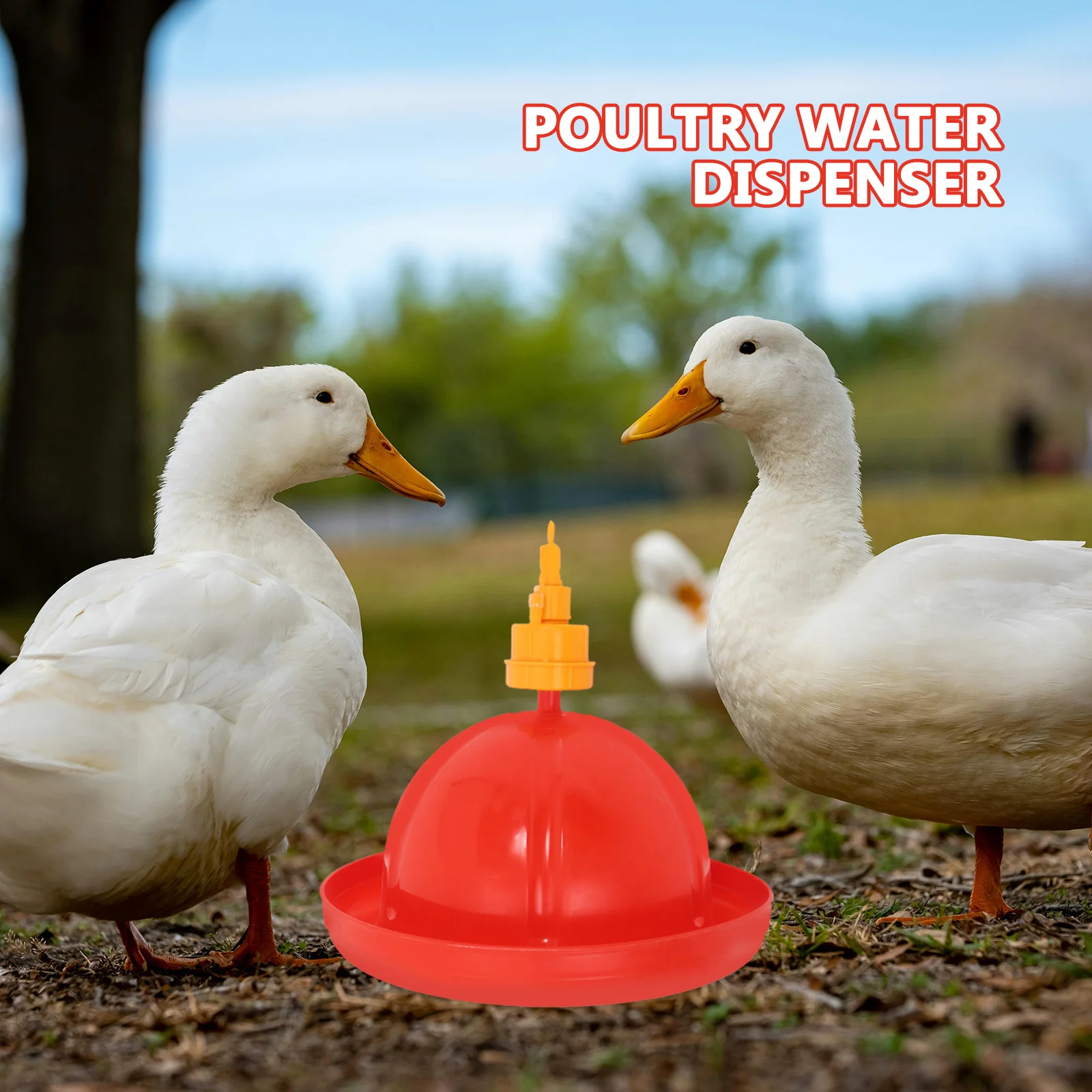 

1Set Chicken Duck Goose Drinker Automatic Poultry Waterer with Adjustable Level Built-in Weight Container for Coop Farm Use