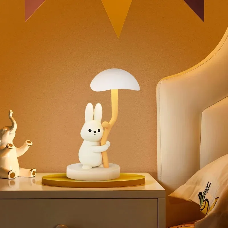 Cute Rabbit Bedroom Bedside Light Instagram Style Decorative Atmosphere Table Light Three Color Adjustable Small Night Light