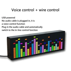 1PCS LED Light Stereo Music Spectrum Electronic Clock Voice Rhythm Car Audio Level Indicator VU Meter Board Module NEW