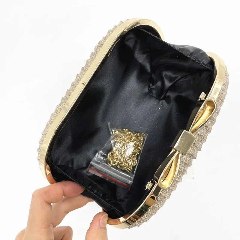 Wedding Bridal Women Evening Bag Chain Shoulder Handbags Elegant Rhinestones Clutch Evening Bag Egg Shape Evening Cluth Purses