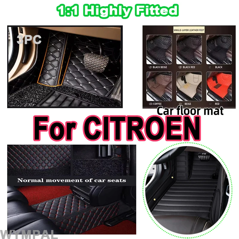Luxury Car Floor Mats For CITROEN C2 C3 XR C4 (4door) C4 Picasso 5seat C5 Cross Tourer DS3 DS7 C-Elysee BX Xantia accessories