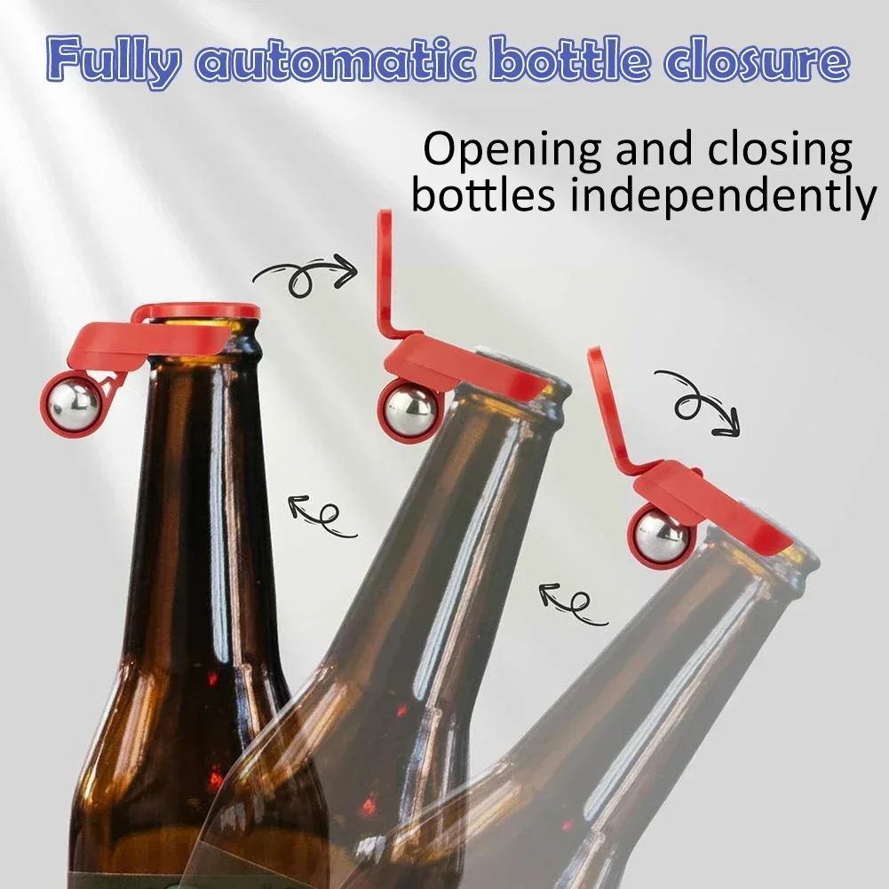 Oauee Automatic Bottle Cap Open and Close Beer Caps Design Non-Slip Reusable Self Opening Plastic Soda Cola Automatic Open Cap